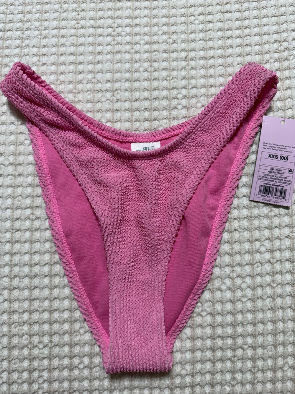 wild fable Pink Textured High-Cut Bikini Bottom